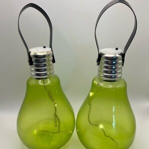 Green Hanging Light Bulb Lanterns